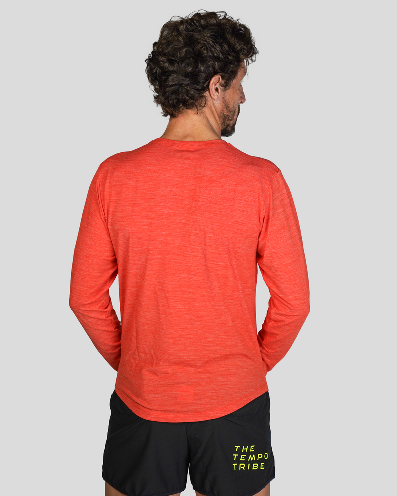 MERINO ORANGE - UNISEX LONG SLEEVE RUNNING TOP